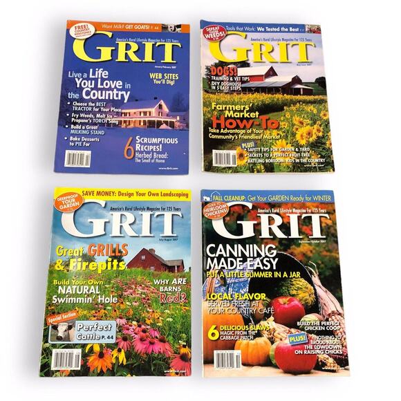 Grit Magazine Lot of 4 - Jan/Feb, May/June, July/Aug, Sept/Oct 2007 Homesteading - Picture 1 of 14